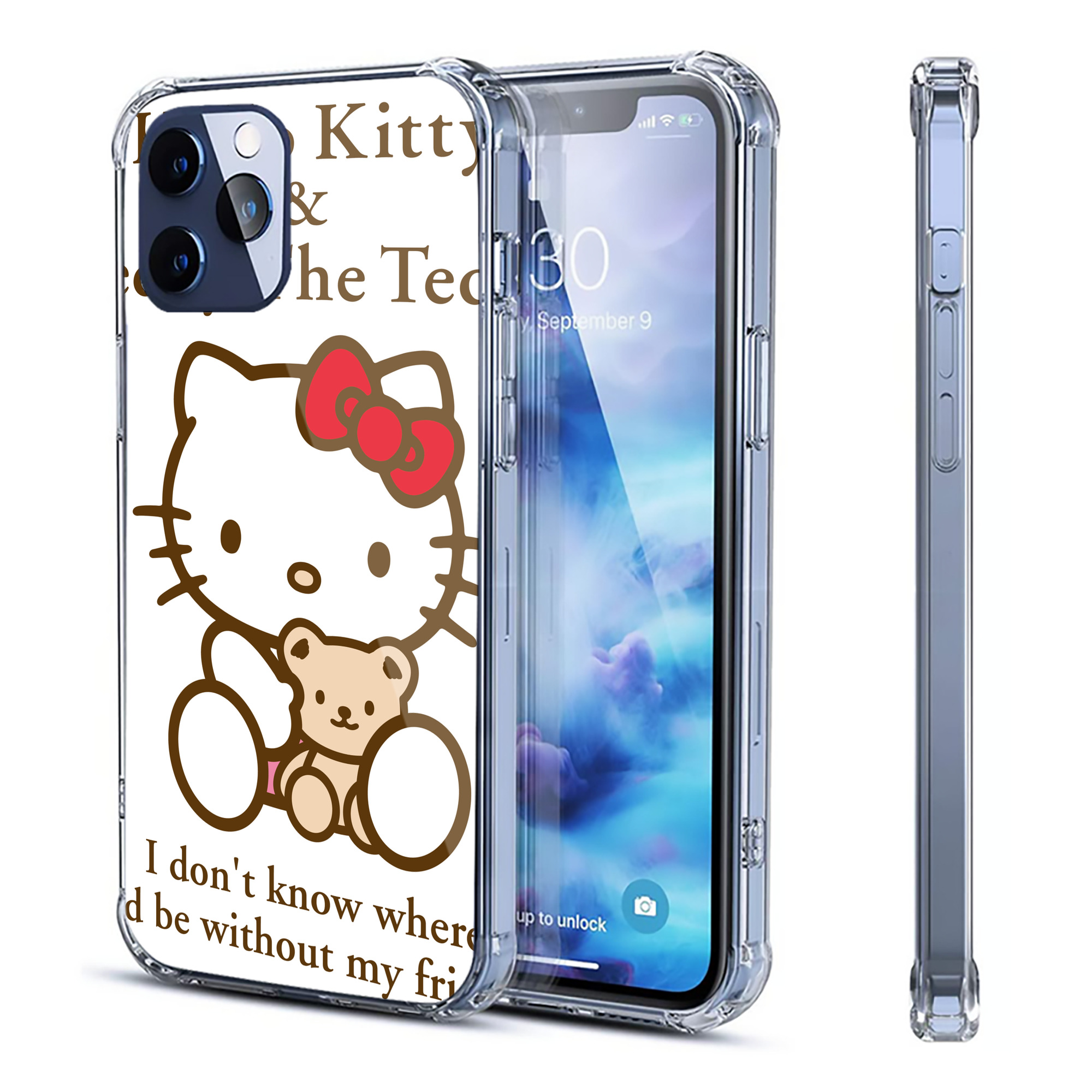 （画像用） Hello Kitty ハローキティ 【iPhone 12シリーズ対応】透明スマホケース（クリアソフトケース）